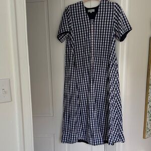 Lee Mathew’s Navy & White Gingham A-Line Dress 00